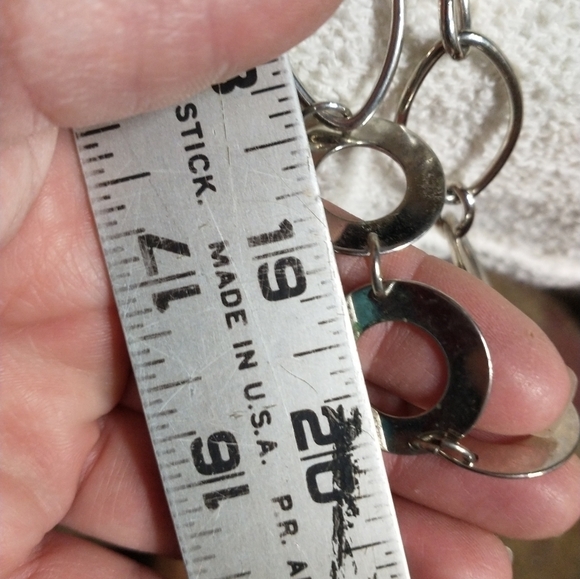 Super long lia Sophia circles silvertone necklace - Picture 2 of 7